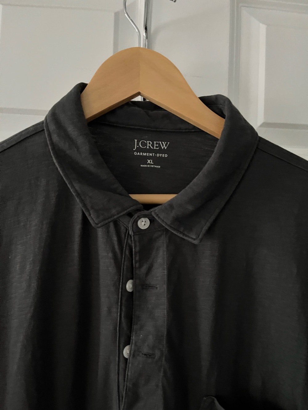 J.Crew Garment-dyed slub cotton pocket polo shirt | Black | XL | NWOT
